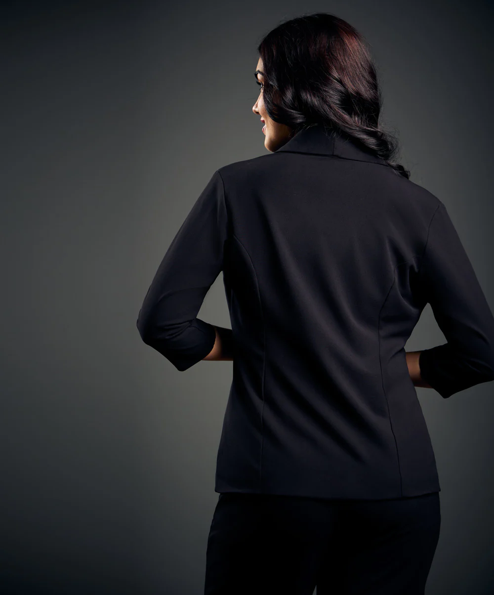 3/4 Sleeve Black Office Blazer - Image 3