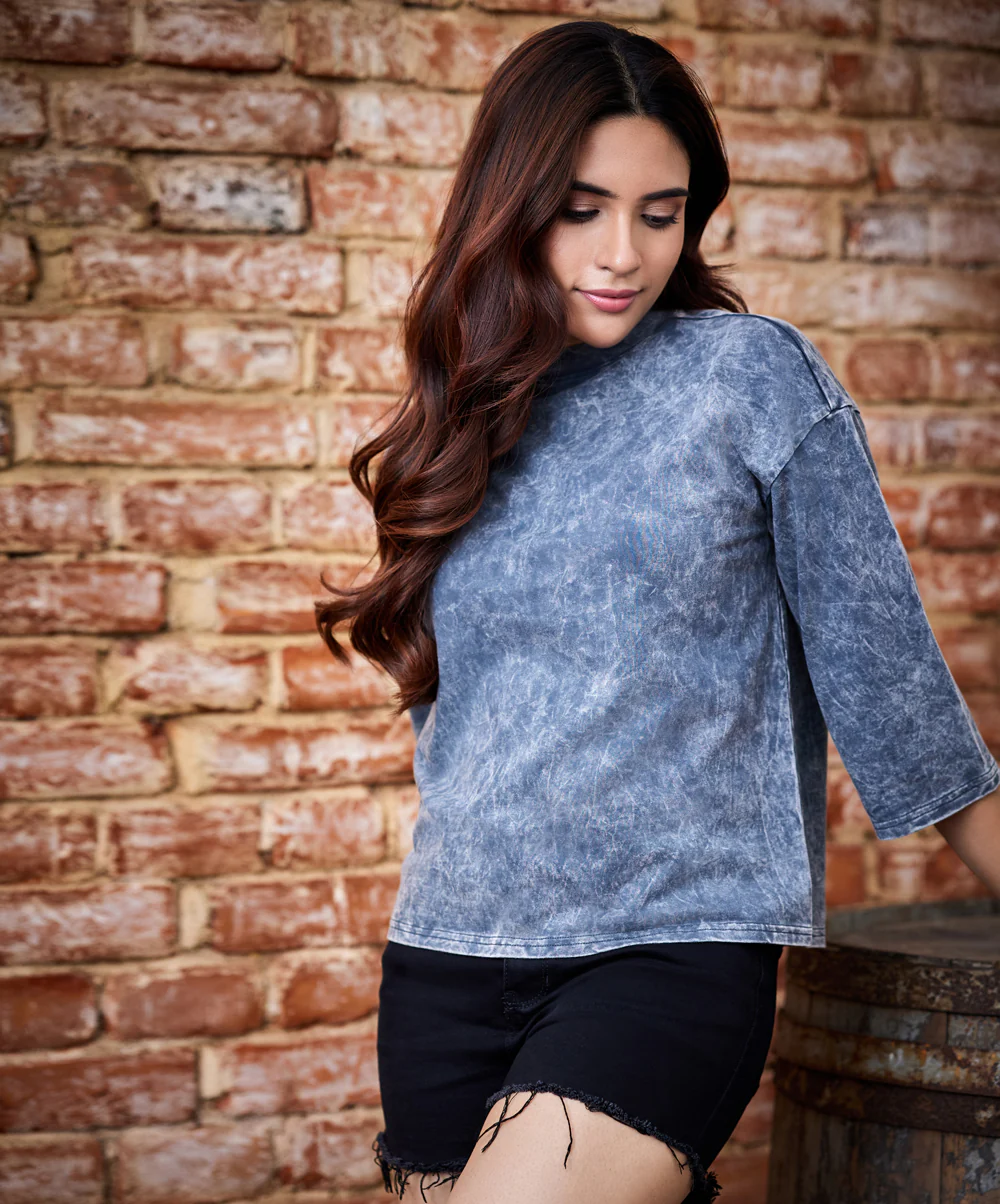 Acid Wash Grey Long Sleeve T-Shirt - Image 4