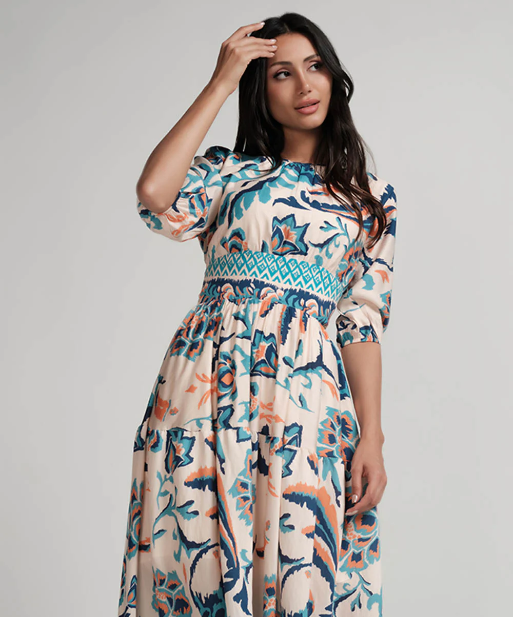 Back Tie Puffed Sleeve Dress - Image 4
