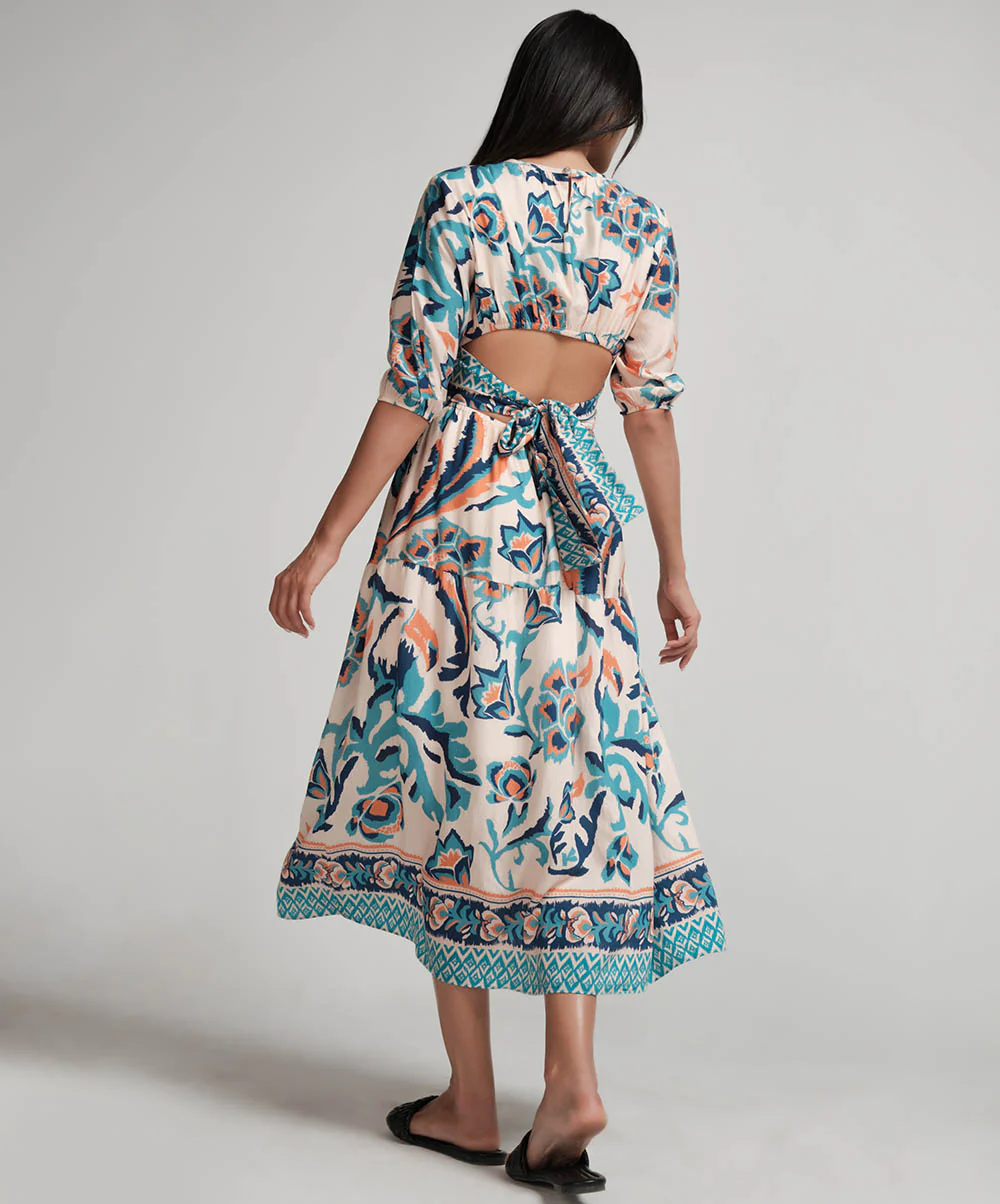 Back Tie Puffed Sleeve Dress - Image 5