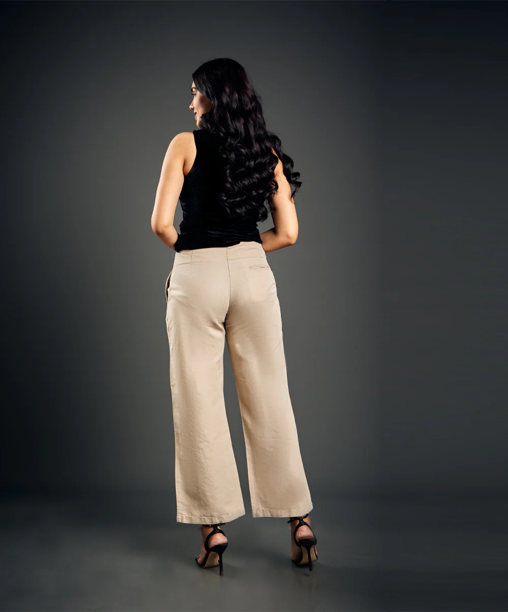 Beige Comfortable Linen Pant - Image 2