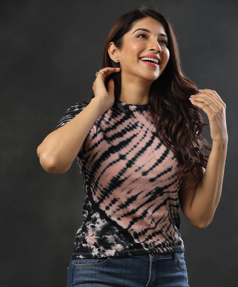 Black & Pink Tie And Dye T-Shirt - Image 2