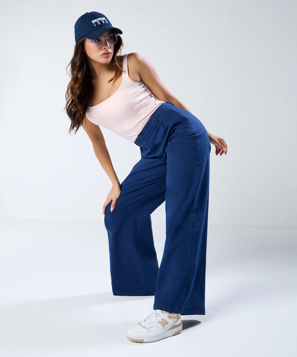 Blue Pleated Pant (Short length) - Image 3