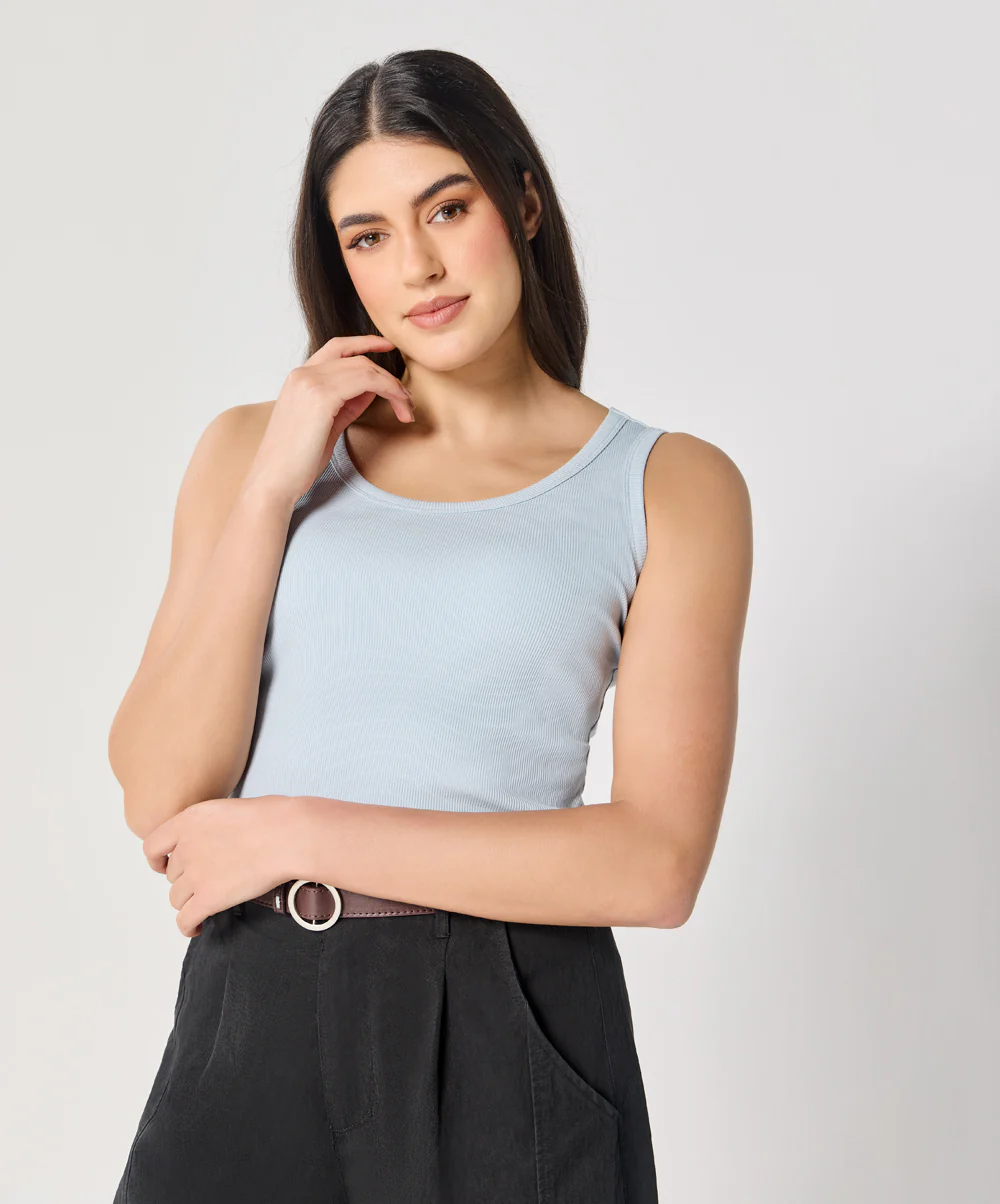 Blue Rib Cami Top - Image 3