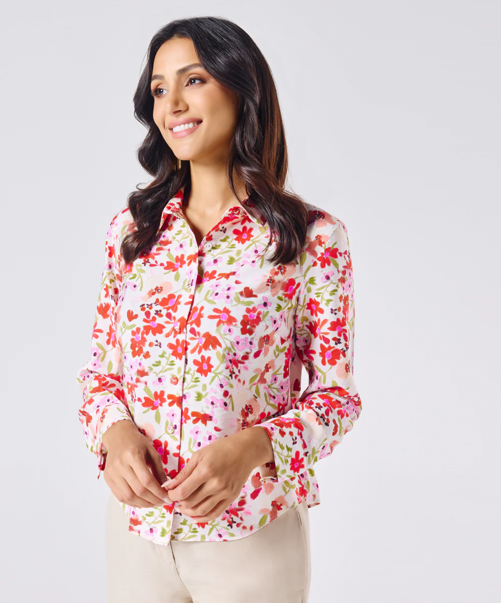 Breezy Red Printed Shirt - Image 2