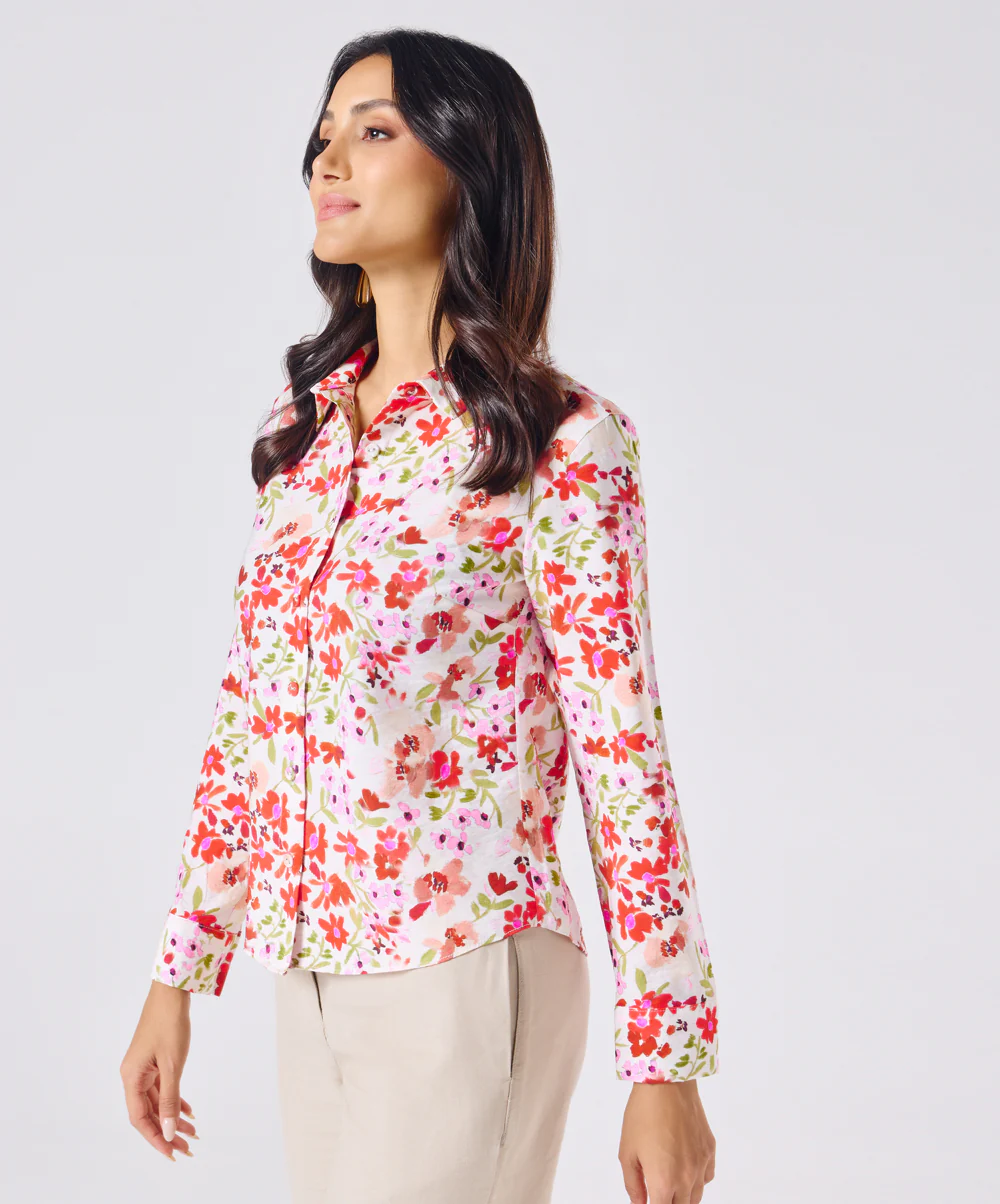 Breezy Red Printed Shirt - Image 3