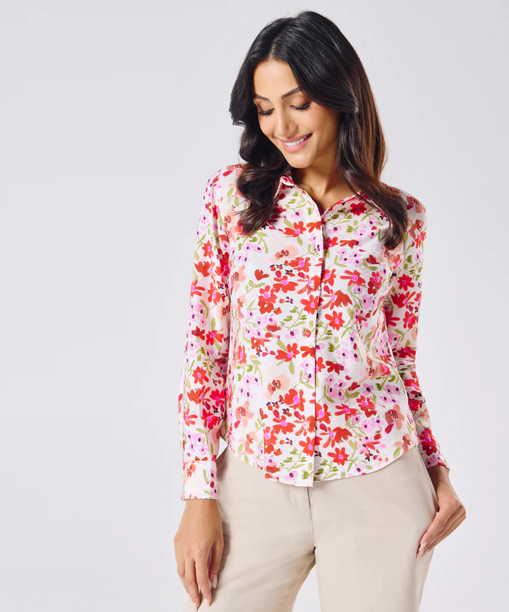 Breezy Red Printed Shirt - Image 4