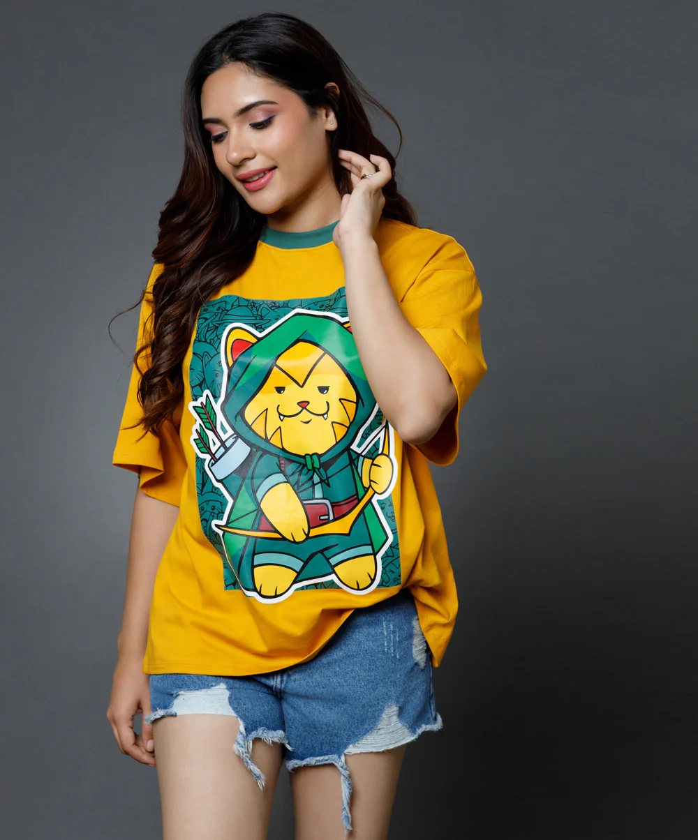 Cat In The Hood Printed Tshirt - Image 2