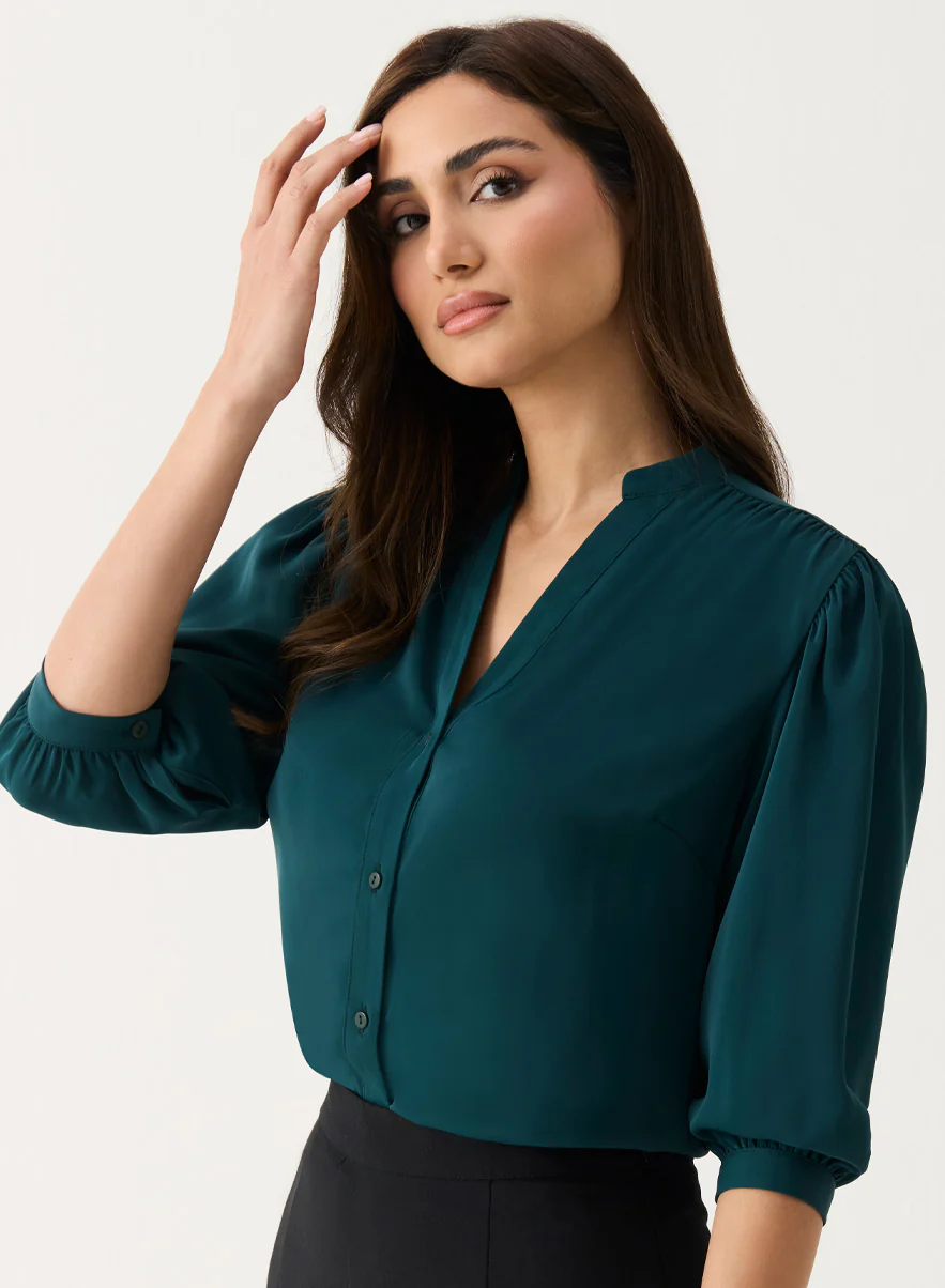 Classic Plain Solid Chiffon Top - Image 4