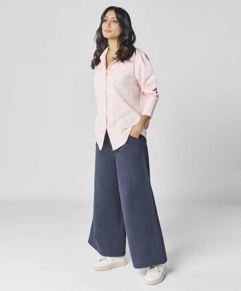 Cotton Oversized Shirt- Baby Pink - Image 2