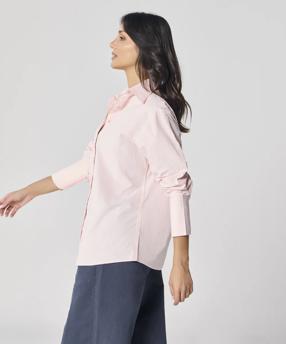 Cotton Oversized Shirt- Baby Pink - Image 5