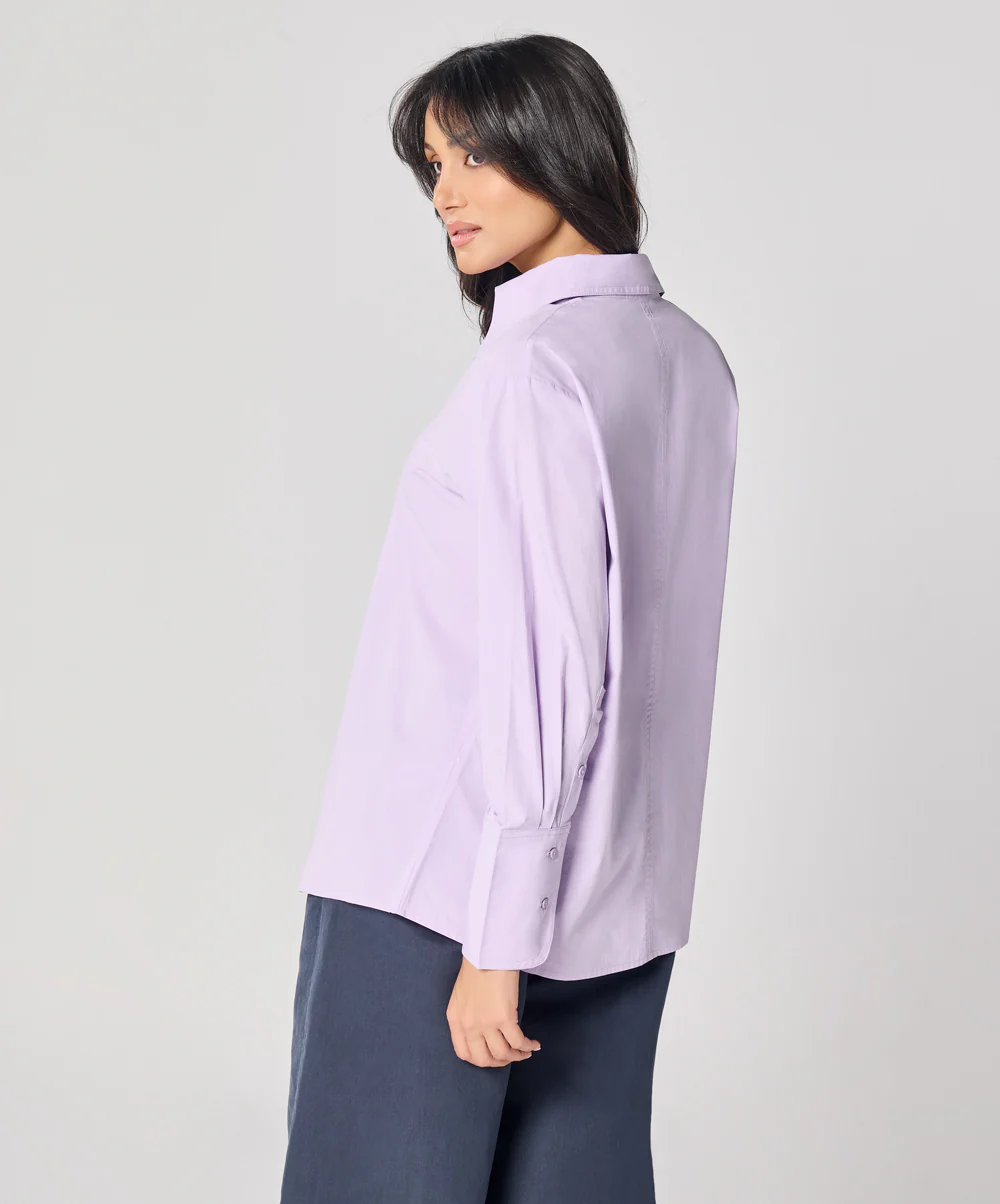 Cotton Oversized Shirt- Lavender - Image 5