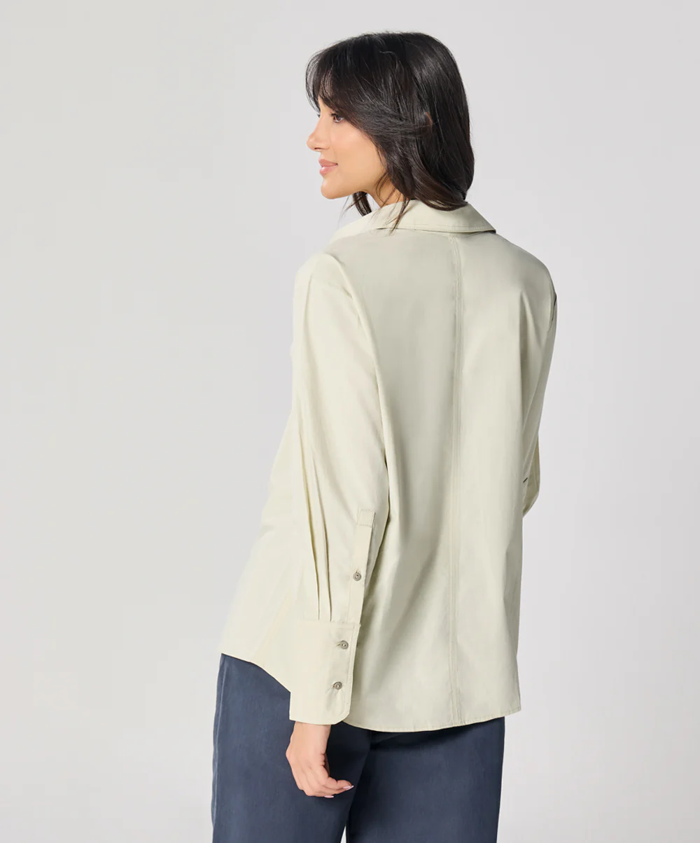 Cotton Oversized Shirt- Light Green - Image 4