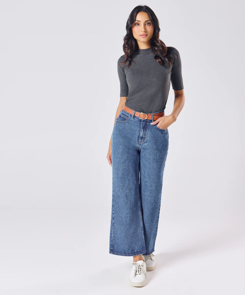 Relaxed Mid Wash Denim
