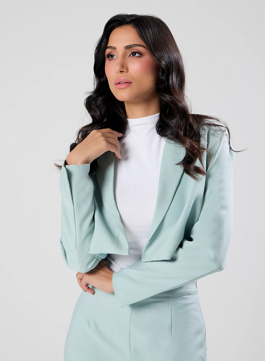 Crop Oversized Formal Blazer - Image 3