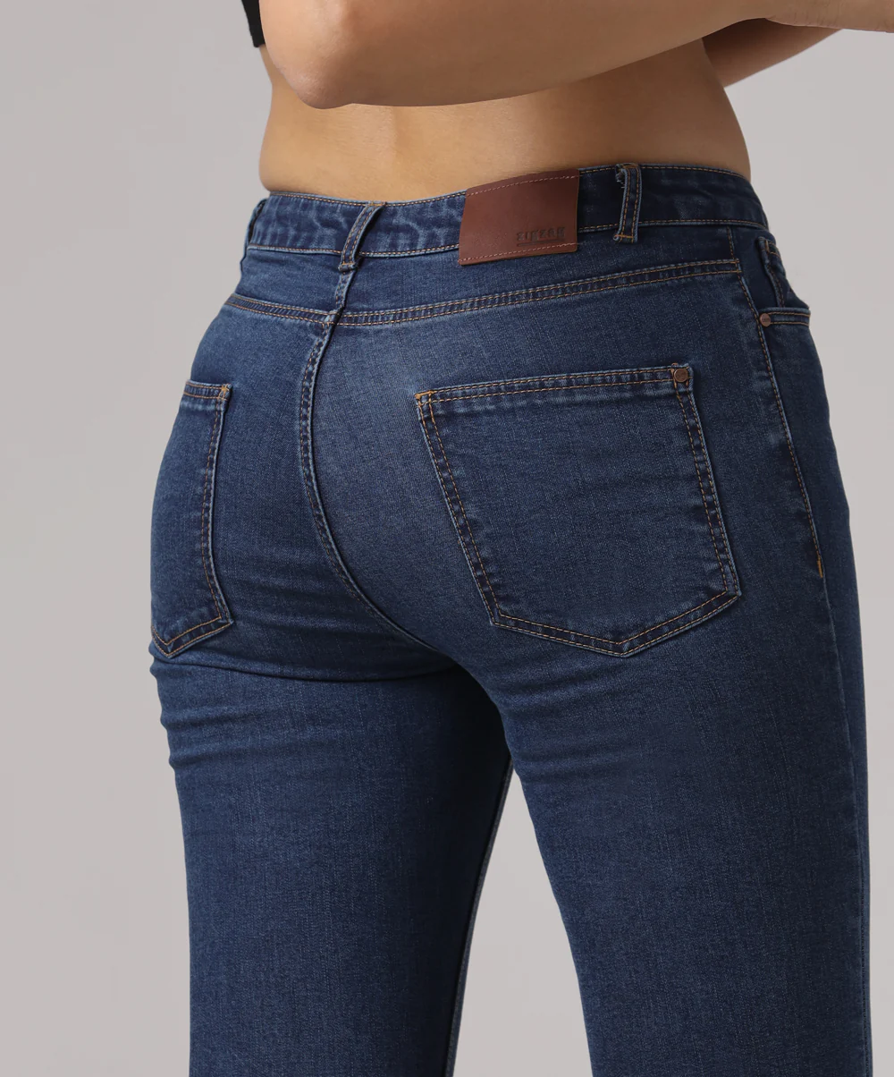 Dark Blue Mid Waist Skinny Jean - Image 3