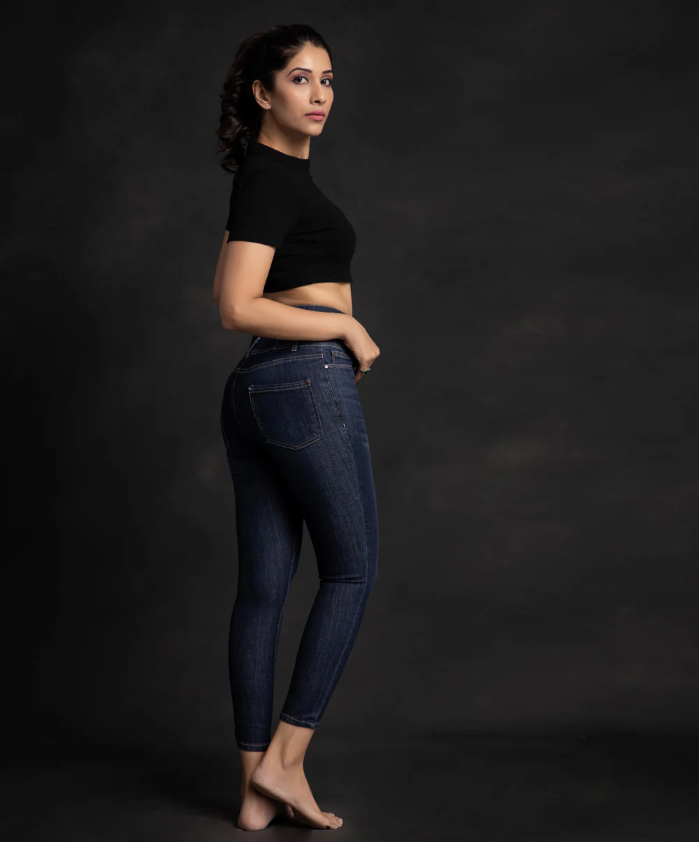 Dark Blue With a Grey Hint High Waist Jean - Image 2