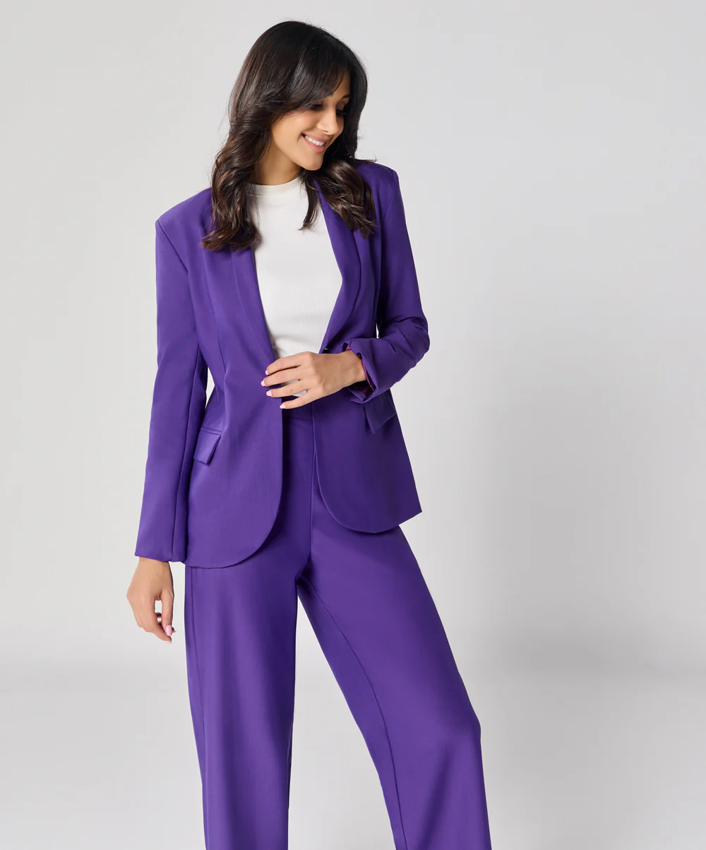 Dark Purple Oversized Every Day Blazer - Image 2