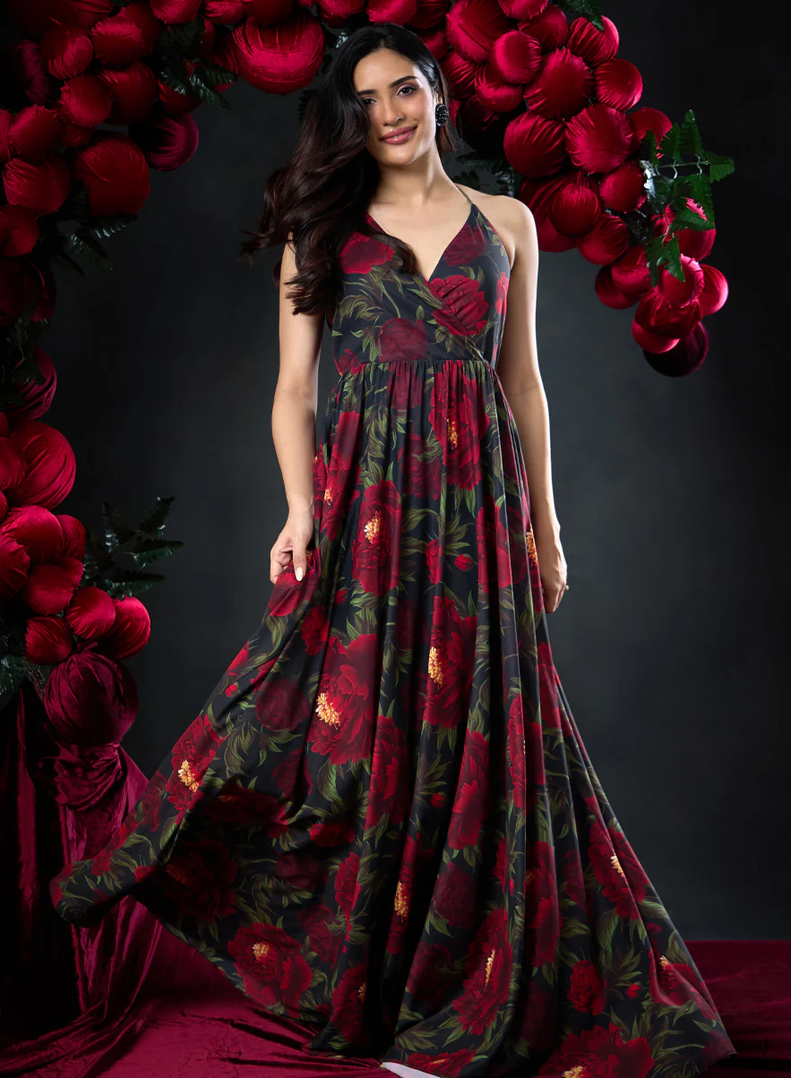 Deep V Neck Strappy Summer Dress - Image 6