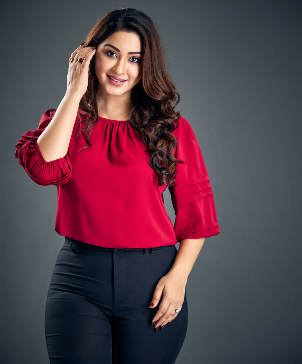 Detailed Pleated Chiffon Top - Image 2