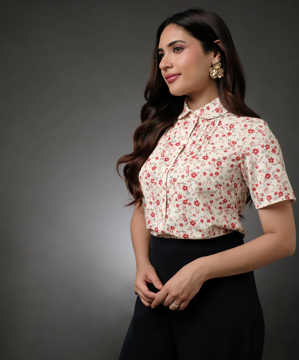 Ditsy Floral Halter Neck Printed Top - Image 2
