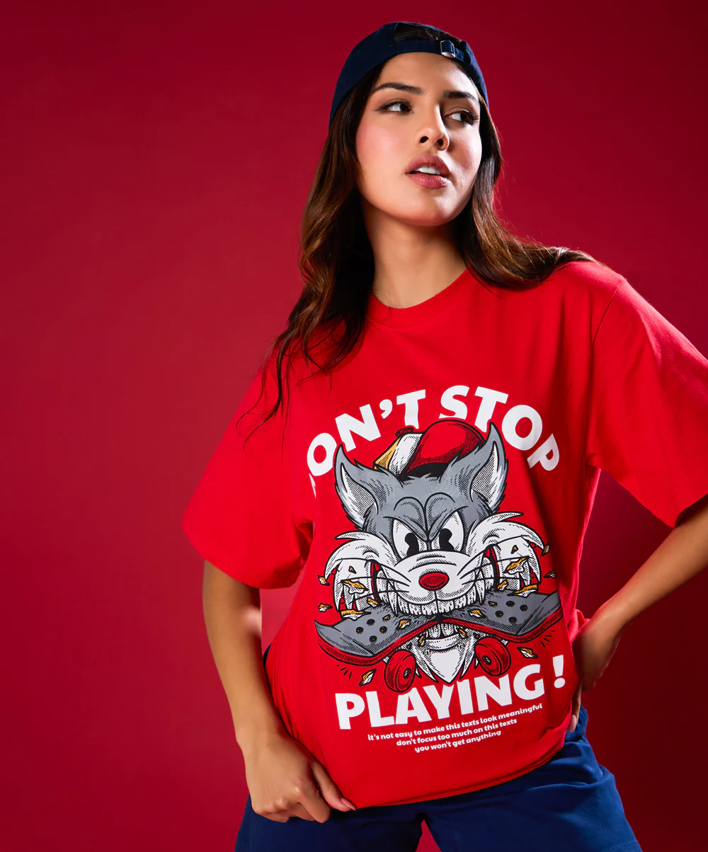 Dont Stop Playing Oversized Tshirt - Image 2