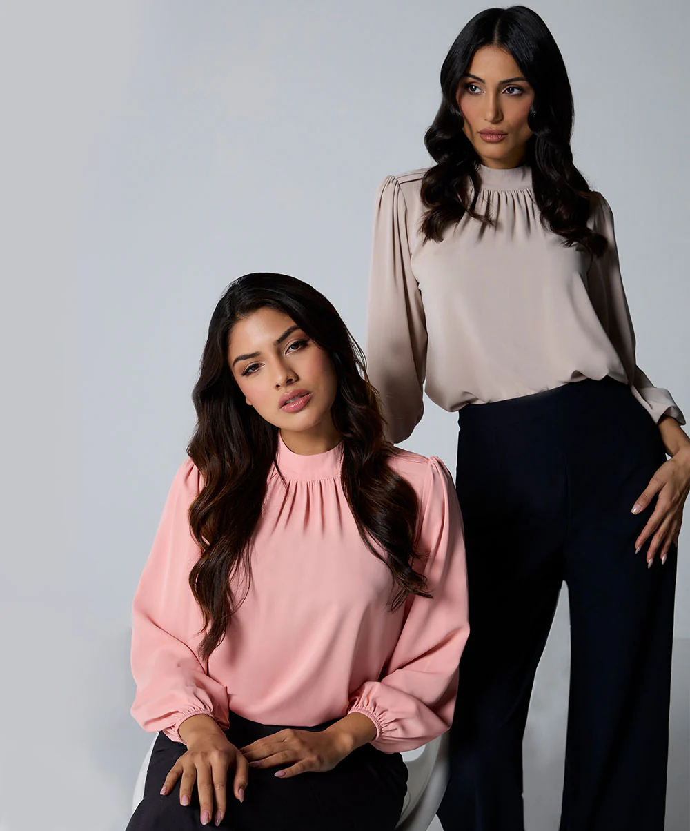 Double Frilled Long Sleeve Pink Top - Image 6