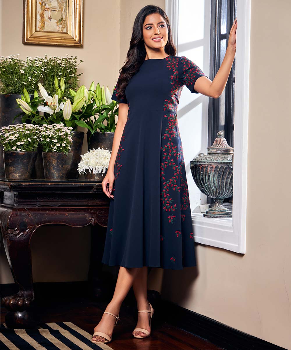 Embroidery Blue Dress - Image 3