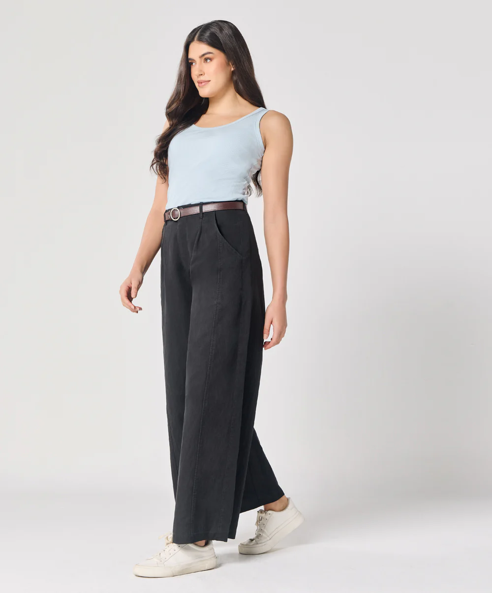 Flare Black Twill Pant - Image 3