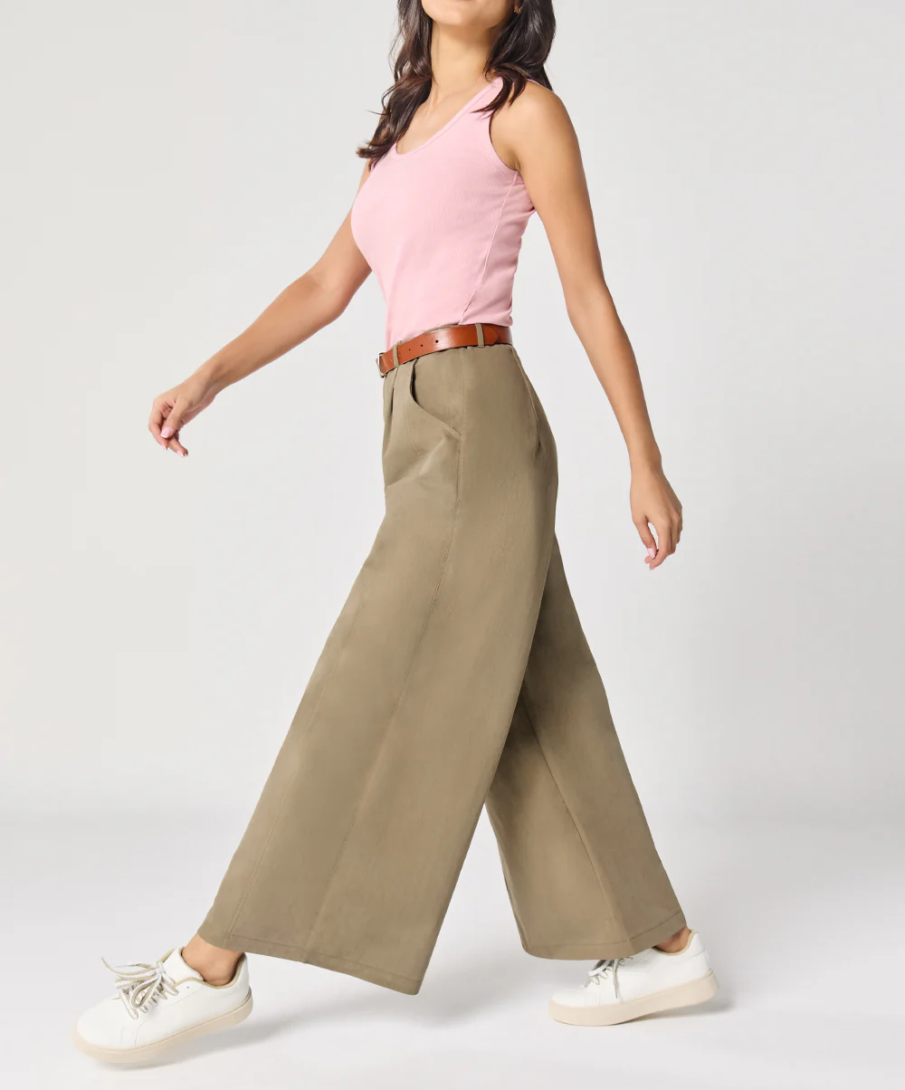 Flare Drak Green Twill Pant - Image 5