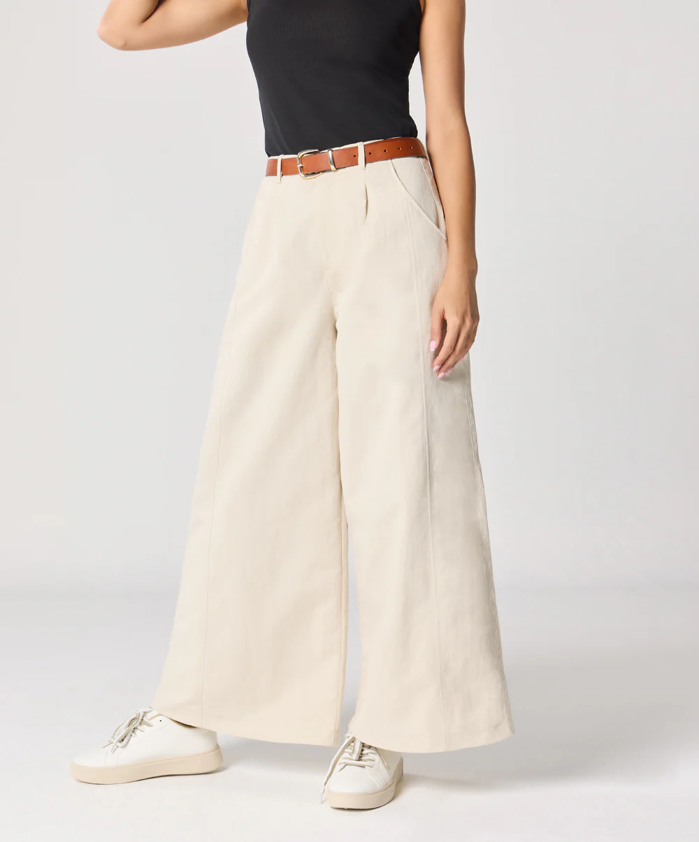Flare Light Beige Twill Pant - Image 8
