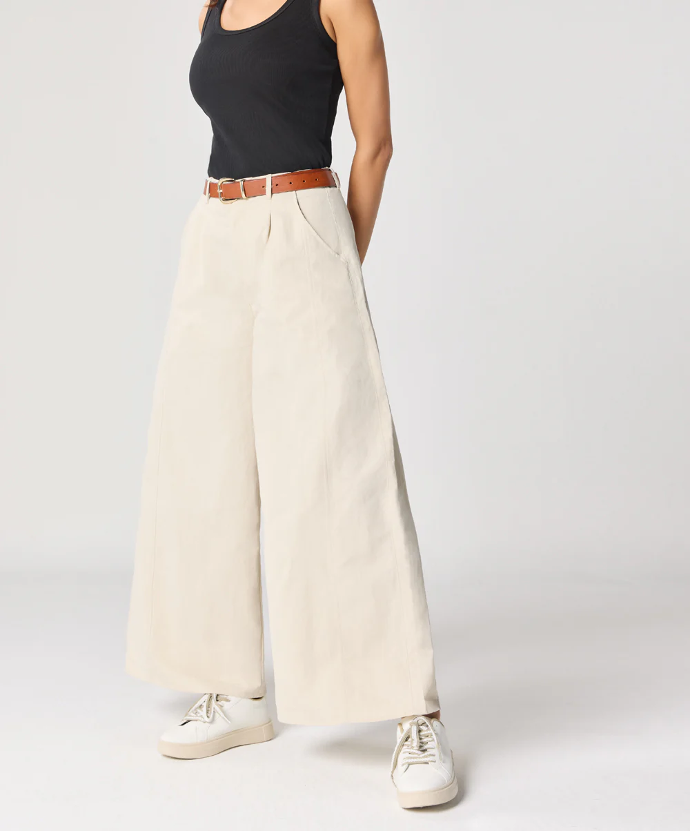 Flare Light Beige Twill Pant - Image 9