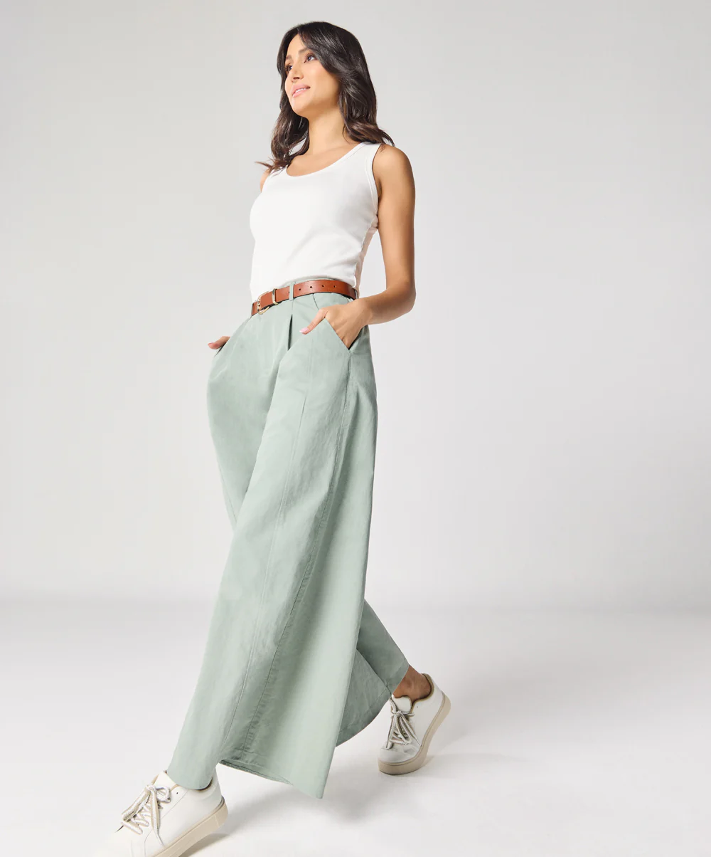 Flare Light Blue Twill Pant - Image 5
