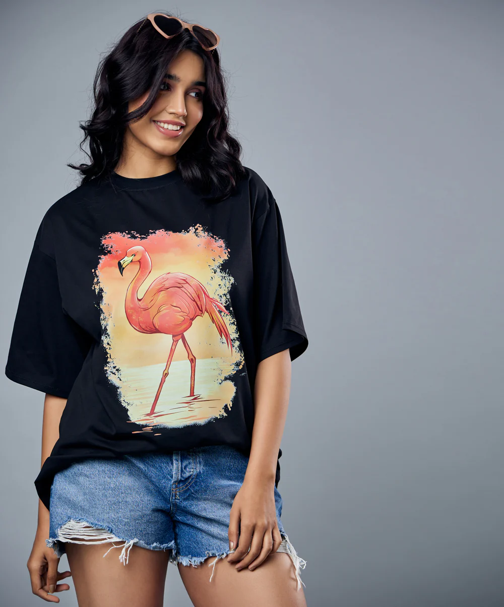 Flamingo Printed Oversized Tshirt - Image 5