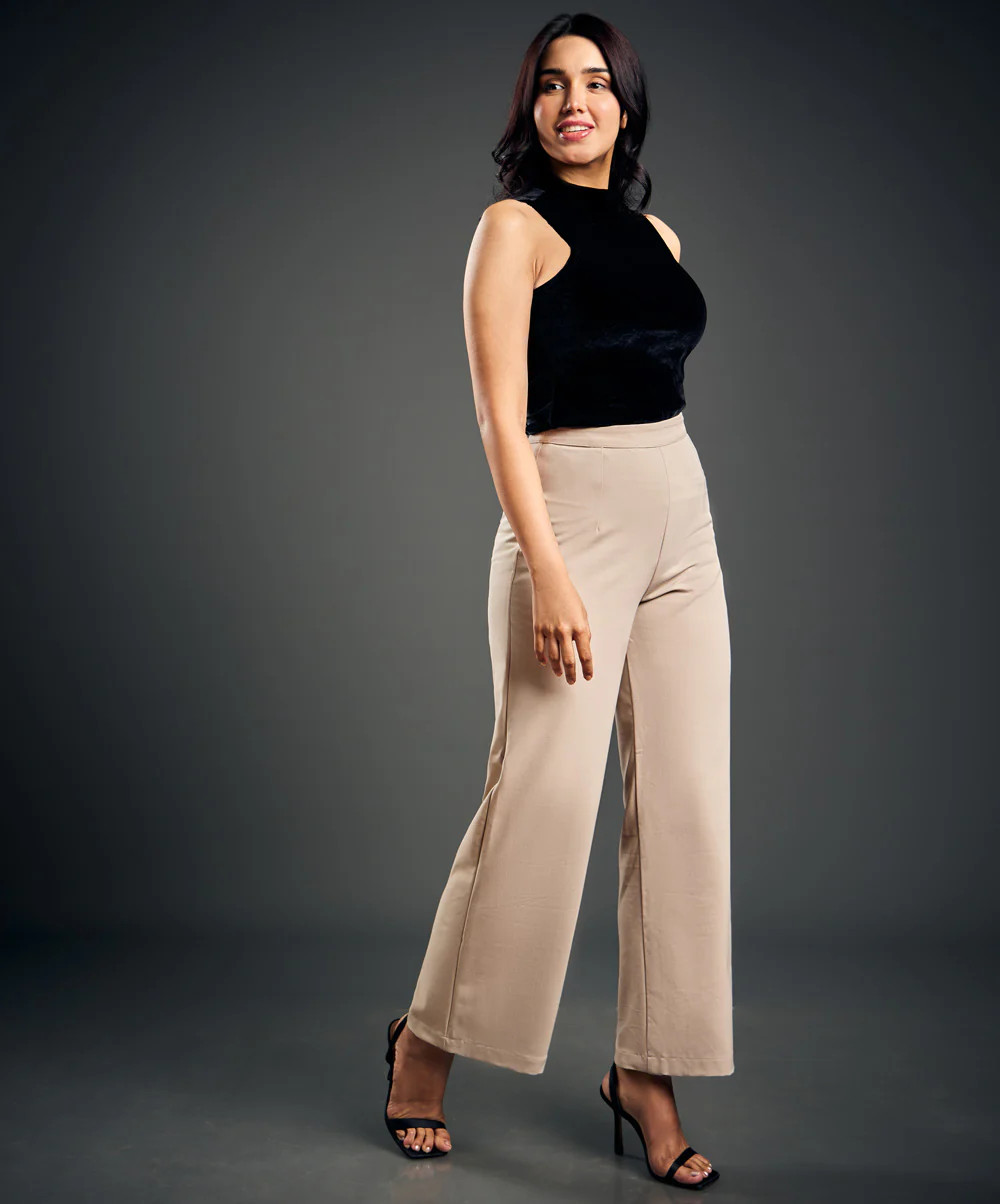 Flared Out Formal Beige Pant - Image 2