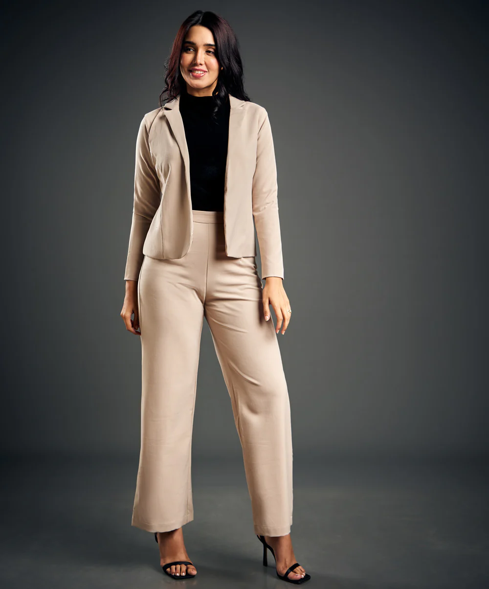 Flared Out Formal Beige Pant - Image 3