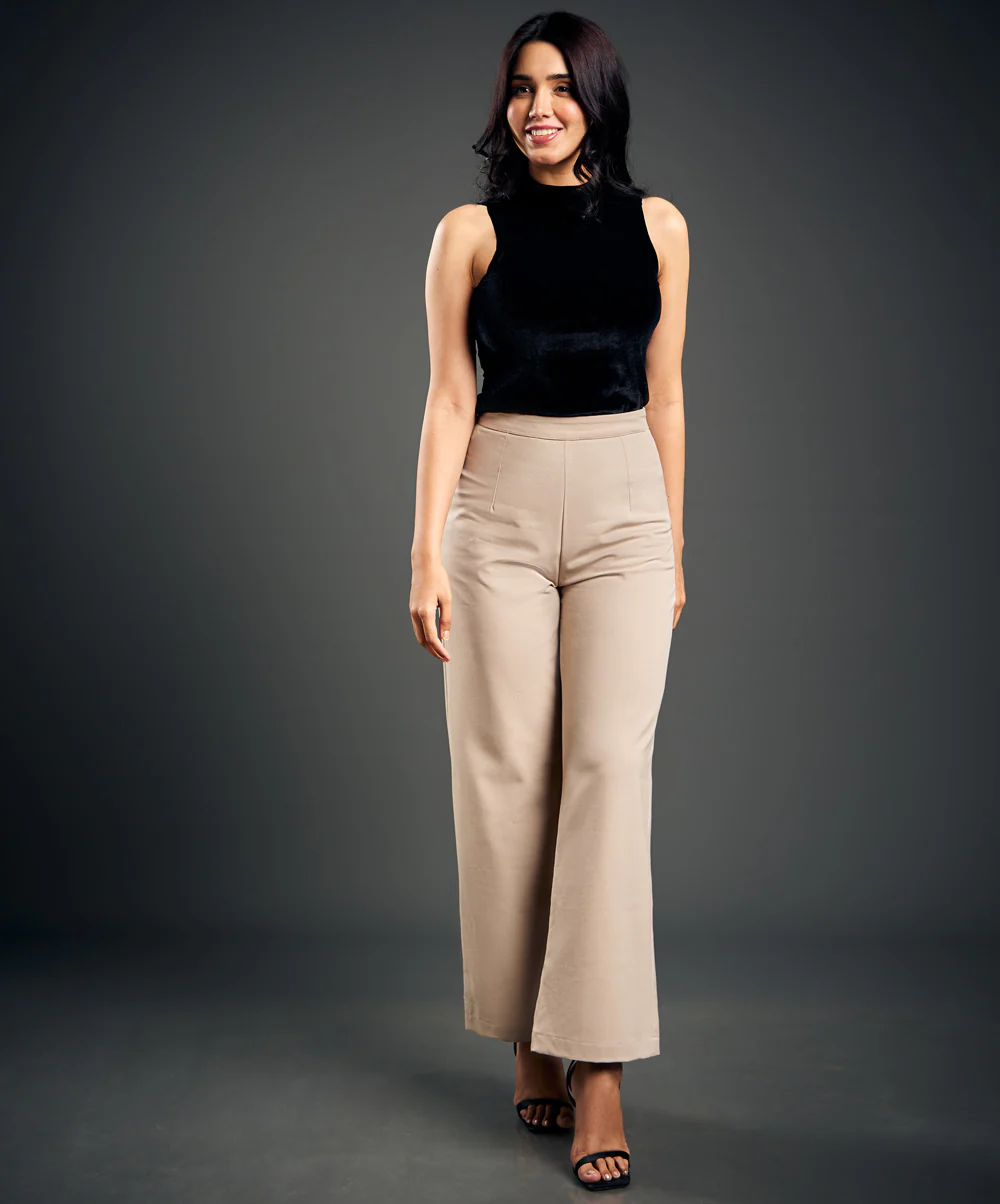 Flared Out Formal Beige Pant - Image 4