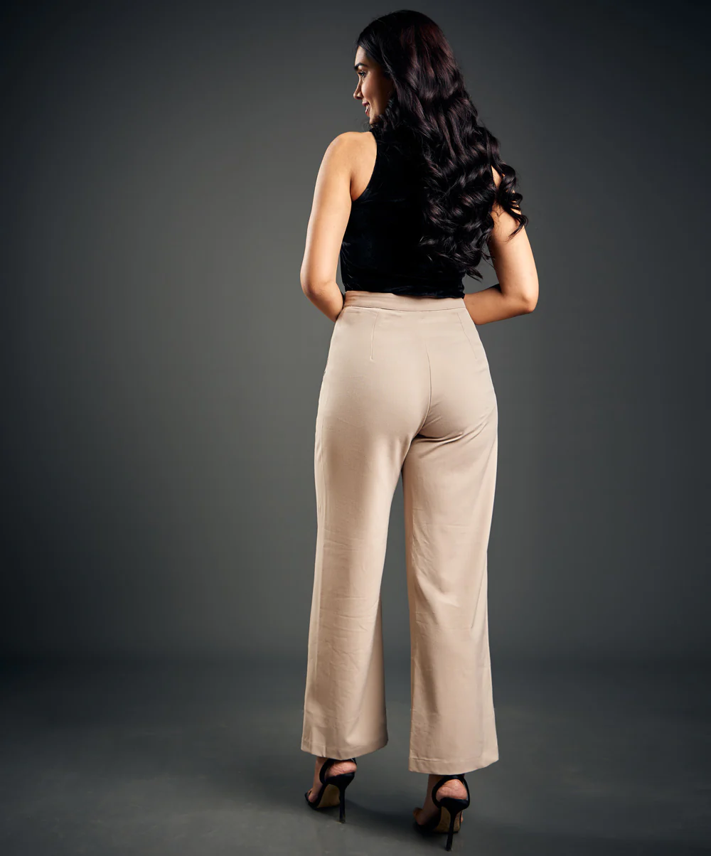 Flared Out Formal Beige Pant - Image 6