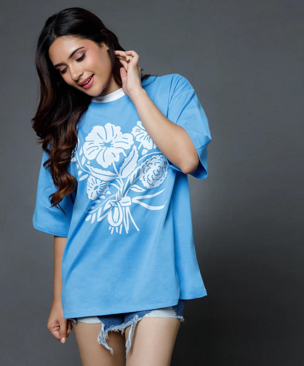 Floral Printed Oversized Tshirt - Image 3