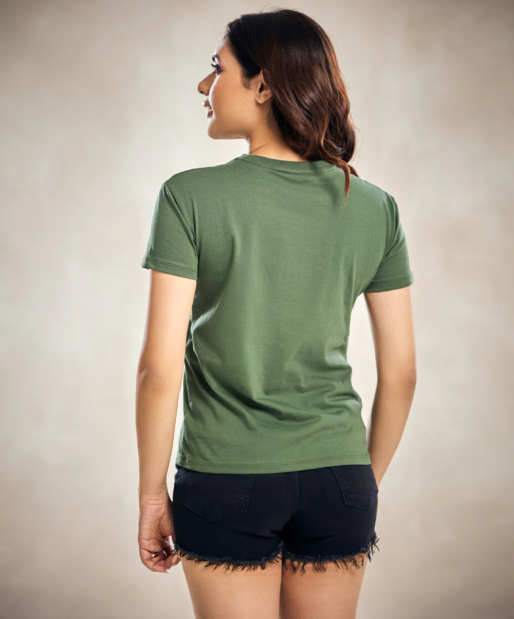 Forest Green Crew Neck T Shirt - Image 4