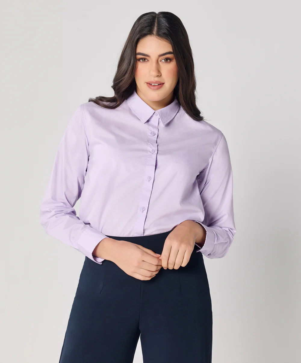Formal Cotton Lavender Shirt - Image 3