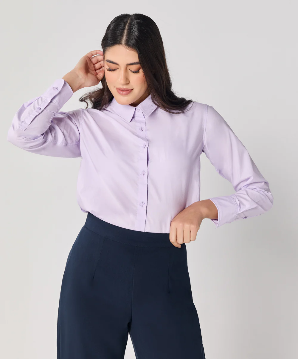Formal Cotton Lavender Shirt - Image 5