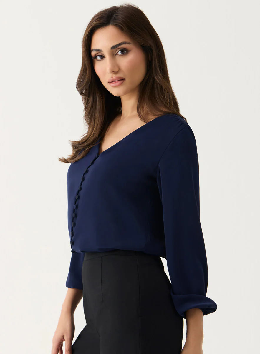 Front Buttoned Chiffon Top - Image 2