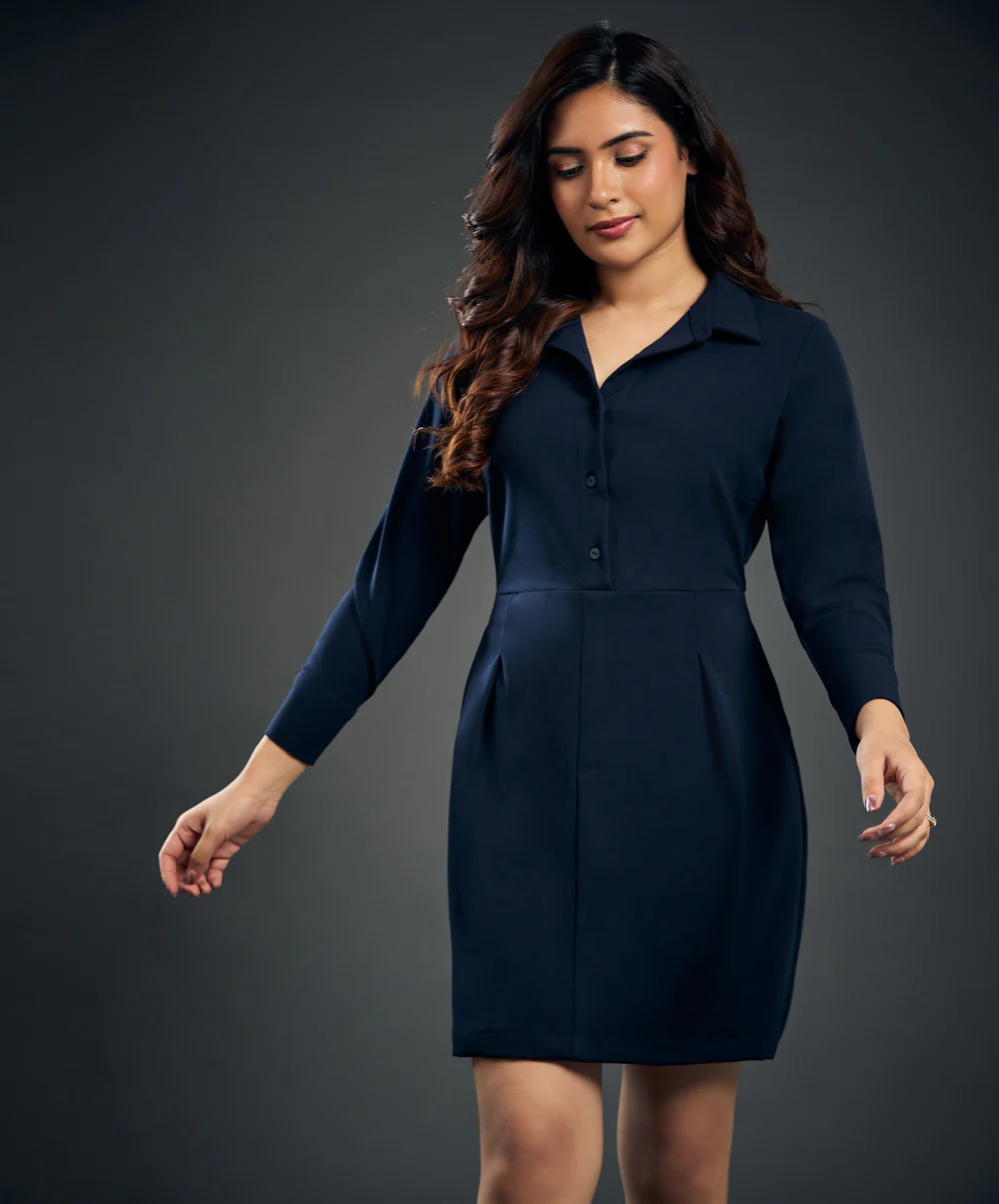 Front Dart Detailed Shirt Dress - Image 2
