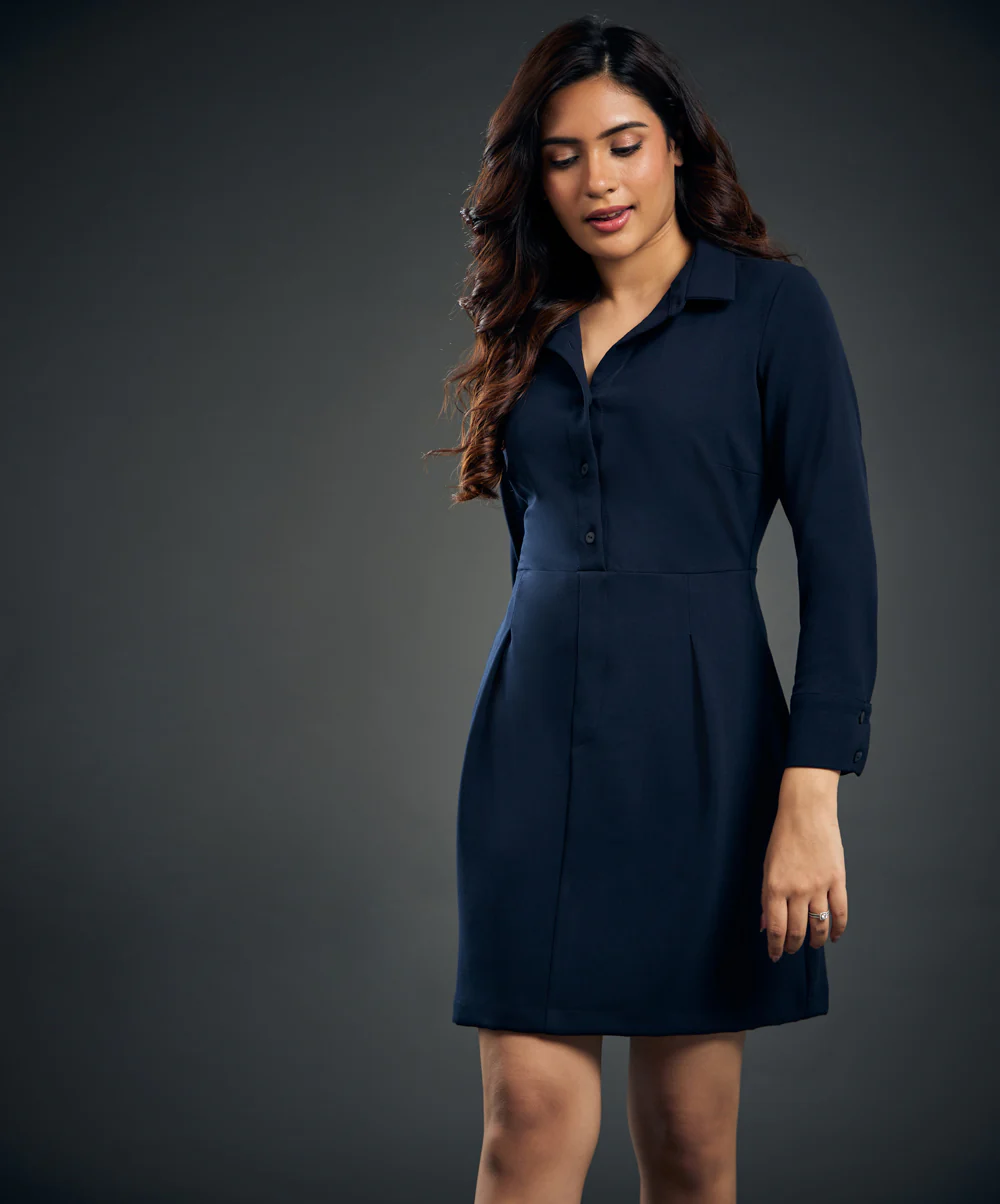Front Dart Detailed Shirt Dress - Image 3