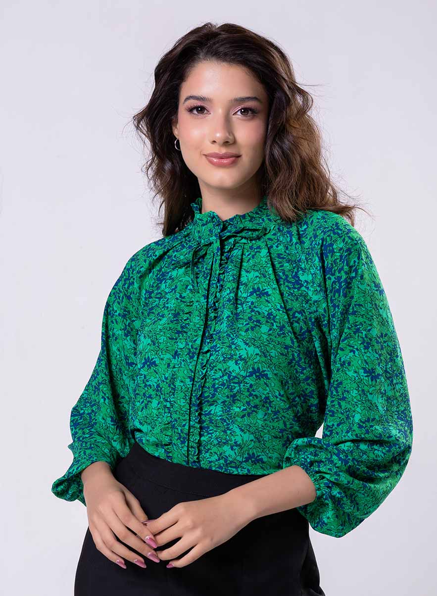 Front Frilled Long Sleeve Top - Image 3