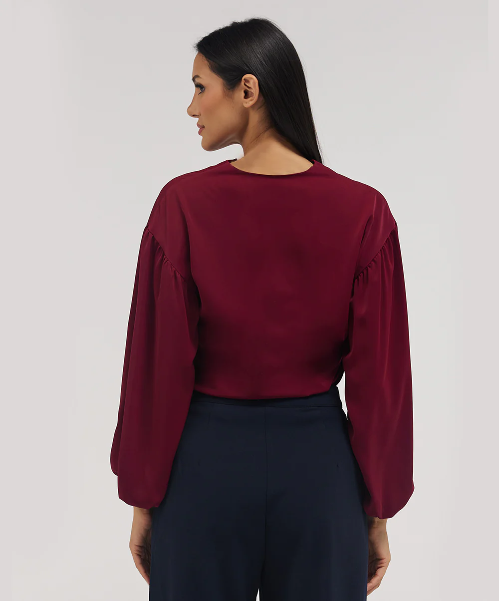 Front Neck Open Long Sleeve Top - Image 4