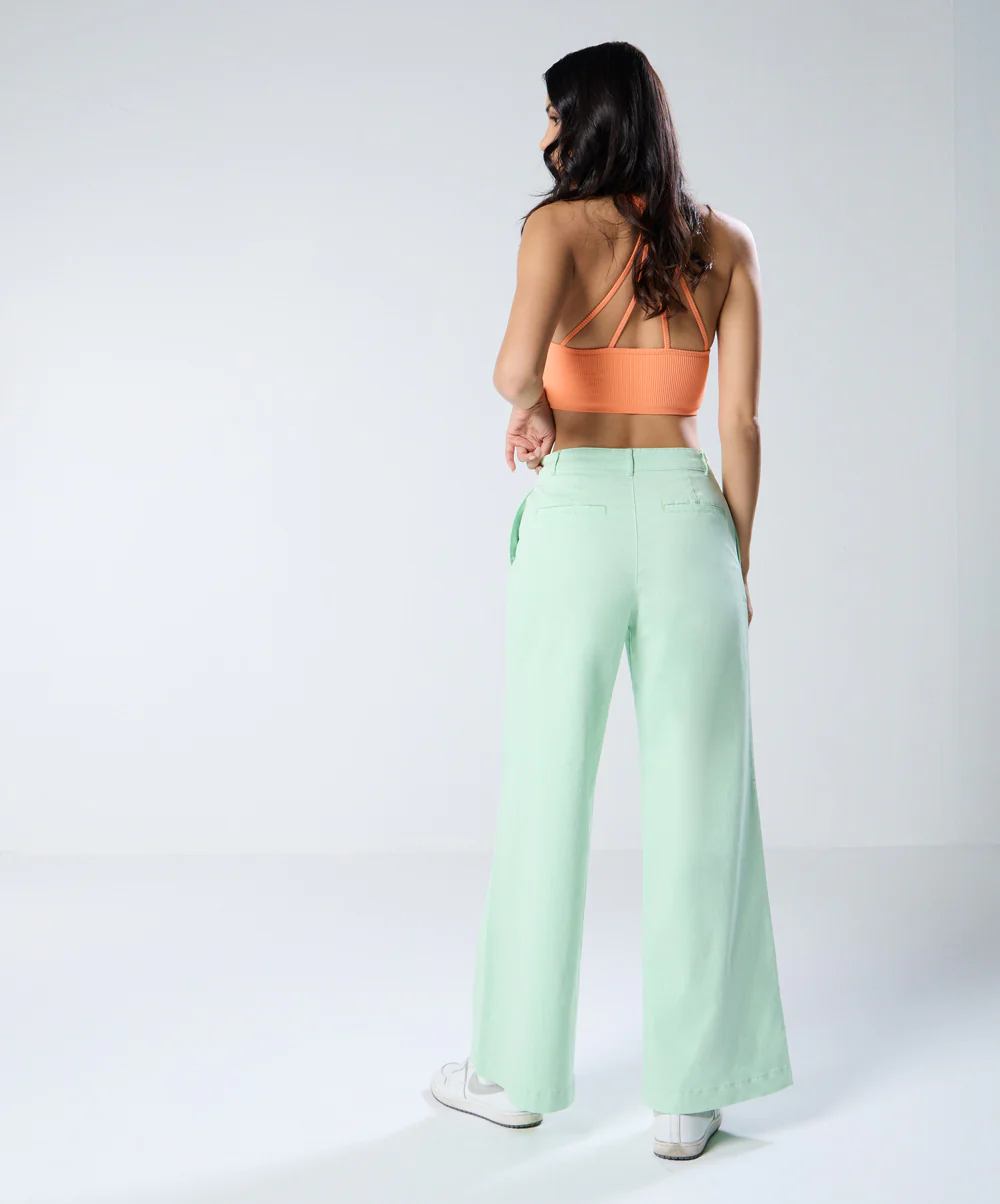Green Pleated Pant (Short length) - Image 3