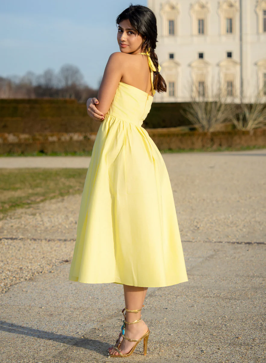 Halter Neck Cotton Midi Dress - Image 6