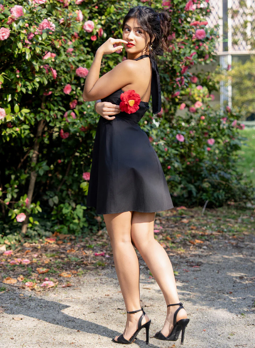 Halter Neck Cotton Mini Dress - Image 9